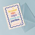 Greeting card naps parties