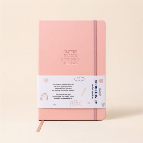 notebook a5 glitter snacks emotions repeat blush Just Because Why 2
