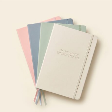 notebook a5 making little worlds feel big beige Just Because Why